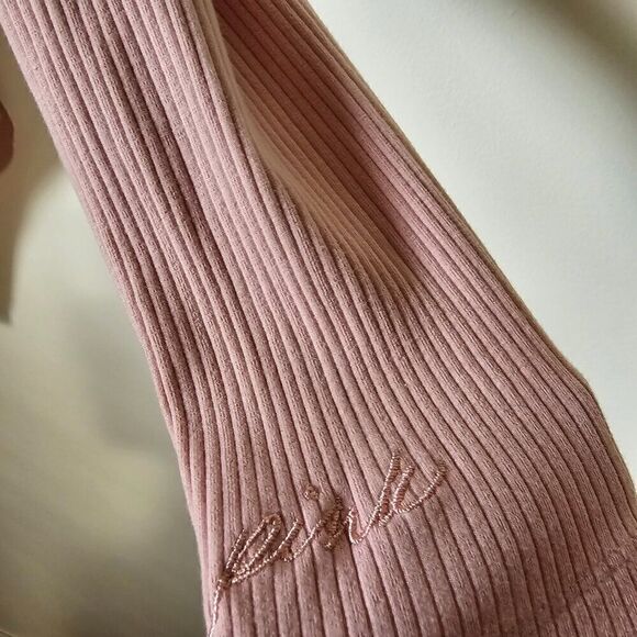 EUC PINK VICTORIA'S SECRET PINK RIBBED STRETCH LONGSLEEVES BODYSUIT M - Picture 6 of 12